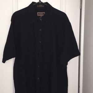 Black James Tattersall Hawaii style Bamboo shirt L